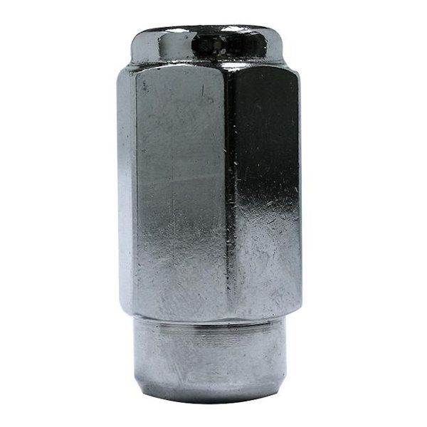 CLOSED END DUPLEX ACORN CHROME NUT - M14 X 1.50 - 22MM HEX 46MM LENGTH