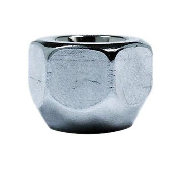 OPEN END CONE SEAT CHROME NUT -  M12 X 1.25 - 19MM HEX 16MM LENGTH