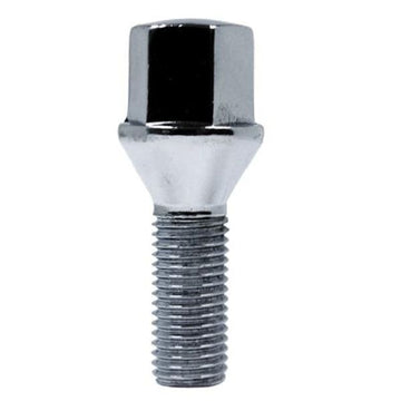 CONE SEAT CHROME LUG BOLT - M12 X 1.25 -19MM HEX 39MM LENGTH