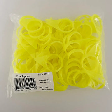 33MM CHECKPOINT MEDIUM ARROW WHEEL NUT INDICATOR - YELLOW (BAG OF 100) - 0