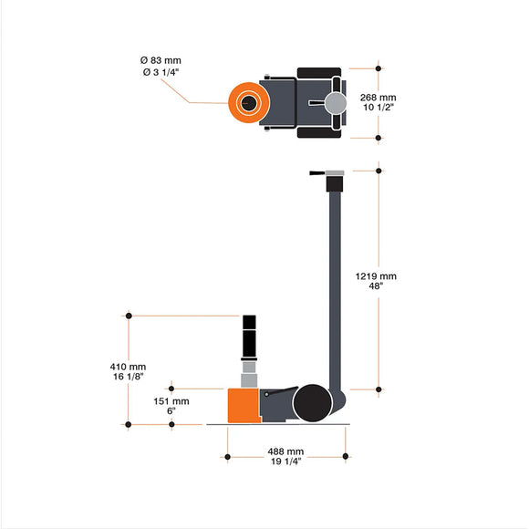 PROFESSIONAL PNEUMATIC / HYDRAULIC TRACKING JACK 33 TONS