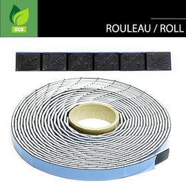 CANTIN LOW PROFILE BLACK ADHESIVE WHEEL WEIGHT ROLL 1/2 OZ X 360 PCS W/ BLACK ADHESIVE AND 2MM PULL TAG