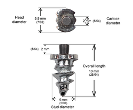 SHOULDERED STUDS 6MM - 150/BOX