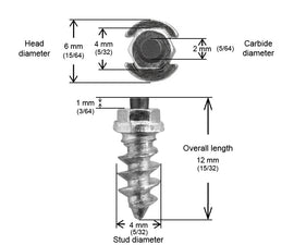 SHOULDERED STUDS 11MM - 150/BOX