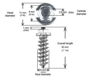 SS-30 SHOULDERED IGRIP TIRE STUDS 100/BOX