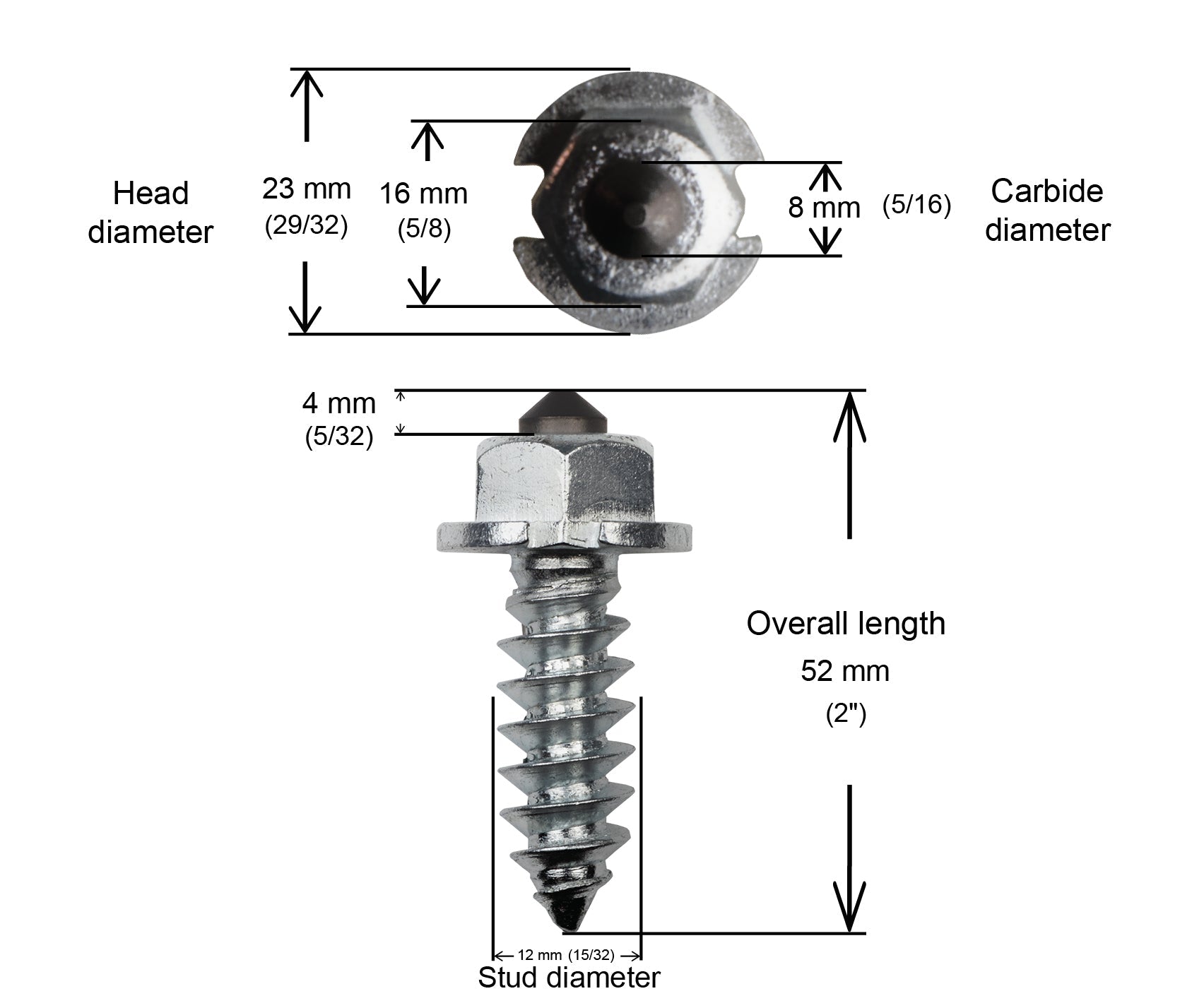 HD SHOULDERED STUDS 50MM - 200/BOX