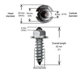 HD SHOULDERED STUDS 50MM - 200/BOX
