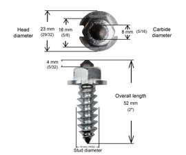 HD SHOULDERED STUDS 50MM - 100/BOX