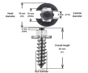 SHOULDERED STUDS 50MM - 1,000/BOX