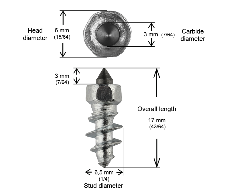 SCREW STUDS 15MM R - 1,000/BOX