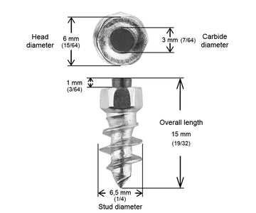 IGRIP SCREW STUDS 15MM - 100/BOX