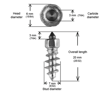 SCREW STUDS 18MM R - 1,000/BOX