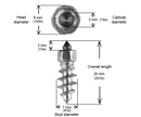 SCREW STUDS 18MM R - 100/BOX-1