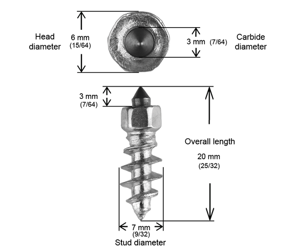 SCREW STUDS 18MM R - 100/BOX
