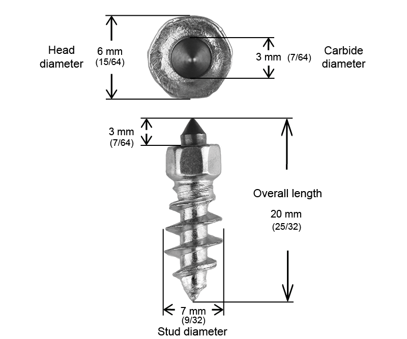 SCREW STUDS 18MM R - 100/BOX