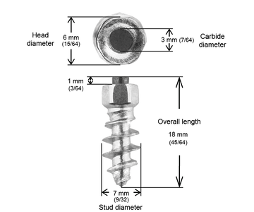 IGRIP SCREW STUDS 18MM - 100/BOX