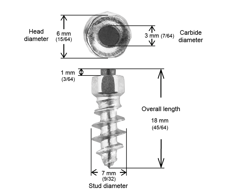IGRIP SCREW STUDS 18MM - 100/BOX
