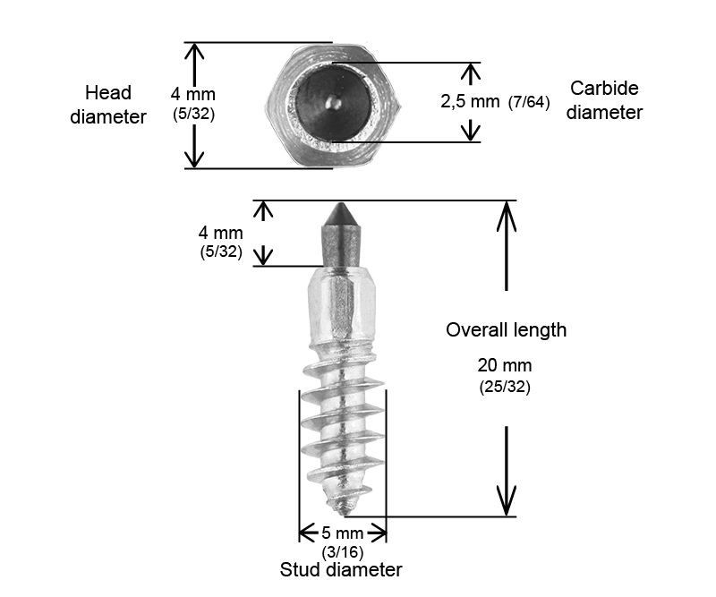 SCREW STUDS 20MM R - 250/BOX
