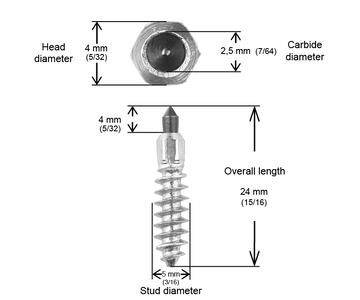 SCREW STUDS 24MM R - 250/BOX