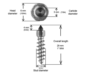 SCREW STUDS 25MM R - 1,000/BOX