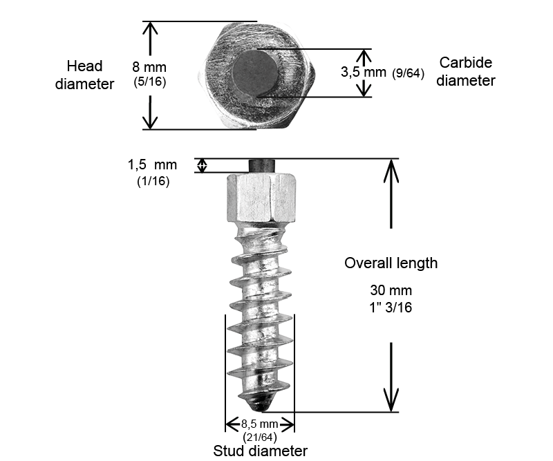 SCREW STUDS 30MM - 100/BOX