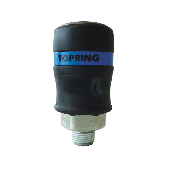 1/2" X 1/2" MPT TOPQUIK AUTOMATIC INDUSTRIAL SAFETY COUPLER
