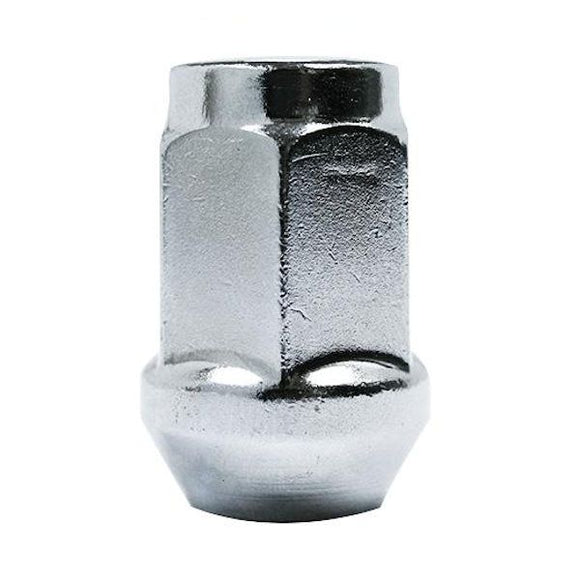 CLOSED END BULGE SEAT CHROME NUT - M14 X 1.50 - 19MM HEX 35.6MM LENGTH