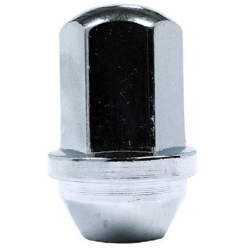 CLOSE END BULGE SEAT GM OEM STYLE CHROME NUT - M14 X 1.50 - 22MM HEX 46MM LENGTH