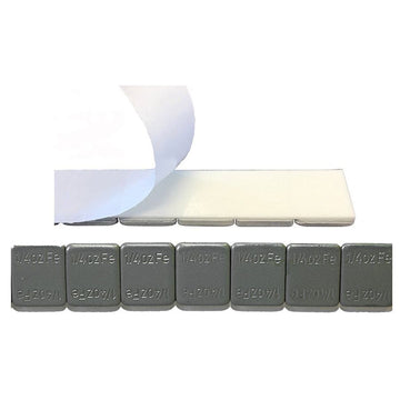 LOW PROFILE ADHESIVE WHEEL WEIGHT ROLL 1/2 OZ X 360 PCS W/ STANDARD WHITE TAPE AND WHITE PAPER
