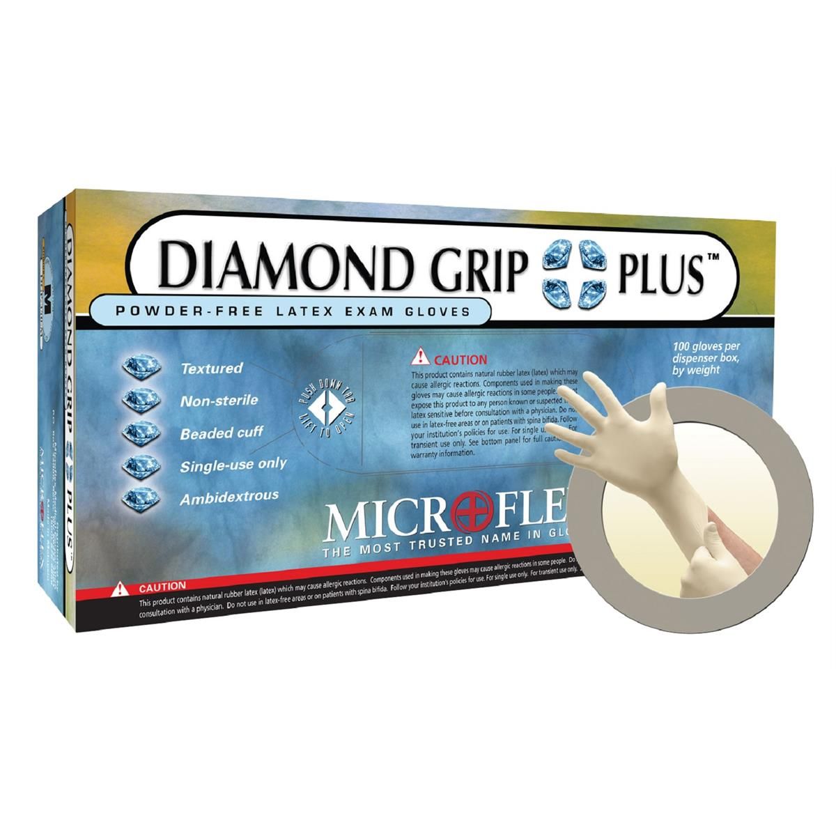 DIAMOND GRIP PLUS  LATEX GLOVES FOR MECANICS 8MIL X-LARGE - 100/BOX - 0