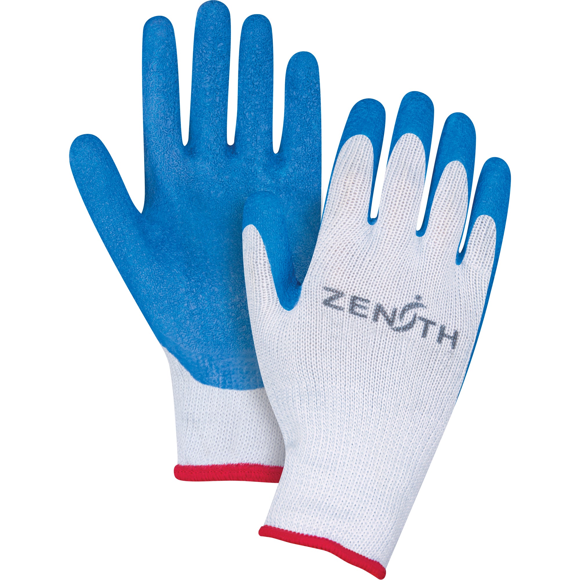 SEAMLESS POLY / COTTON KNIT WRAP NATURAL RUBBER GLOVES - MEDIUM (PAIR)