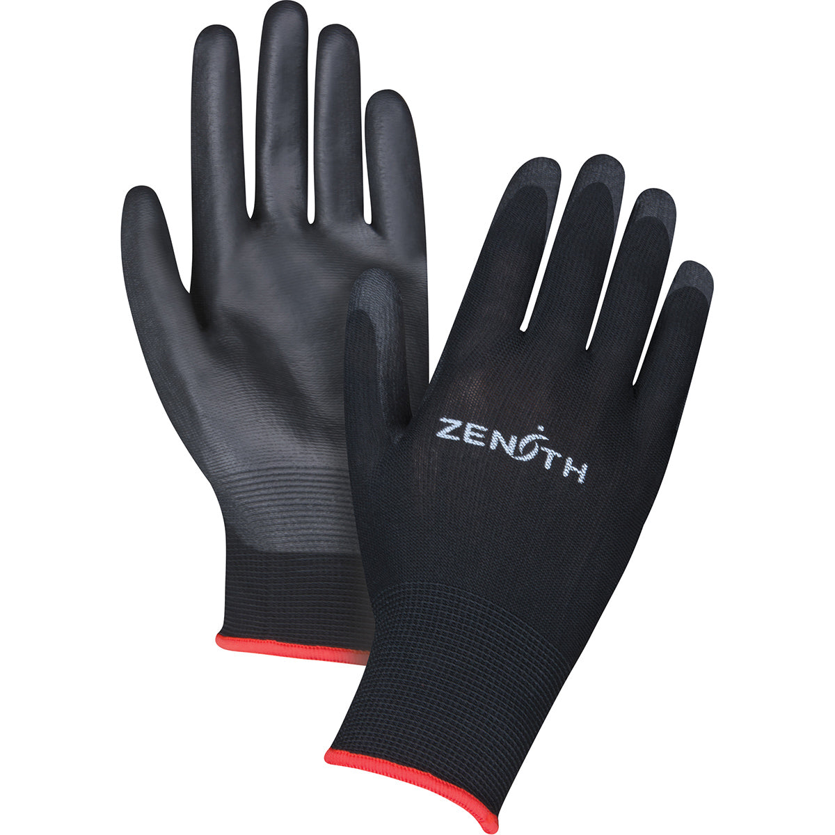 GLOVES WITH BLACK POLYESTER SHELL AND NITRILE PALM - XX-LARGE