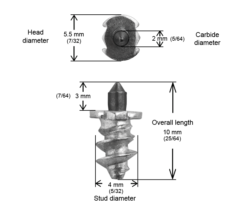 SHOULDERED STUDS 6MM R - 150/BOX