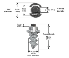 SHOULDERED STUDS 8MM - 150/BOX