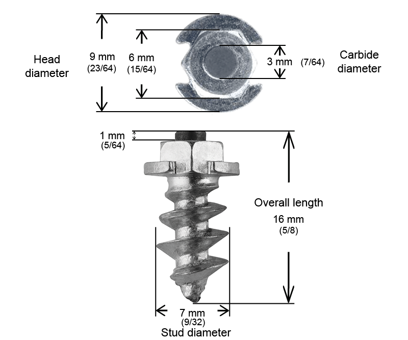 SHOULDERED STUDS 15MM - 150/BOX