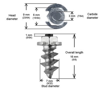 IGRIP 15MM SHOULDER STUDS - 1000 / BOX