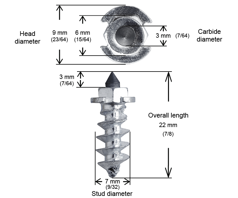 SHOULDERED STUDS 18MM R - 200/BOX