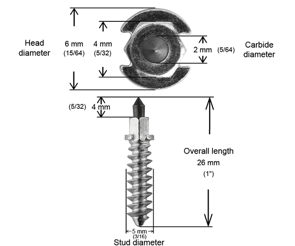 SHOULDER STUDS 28MM R - 1000 / BOX