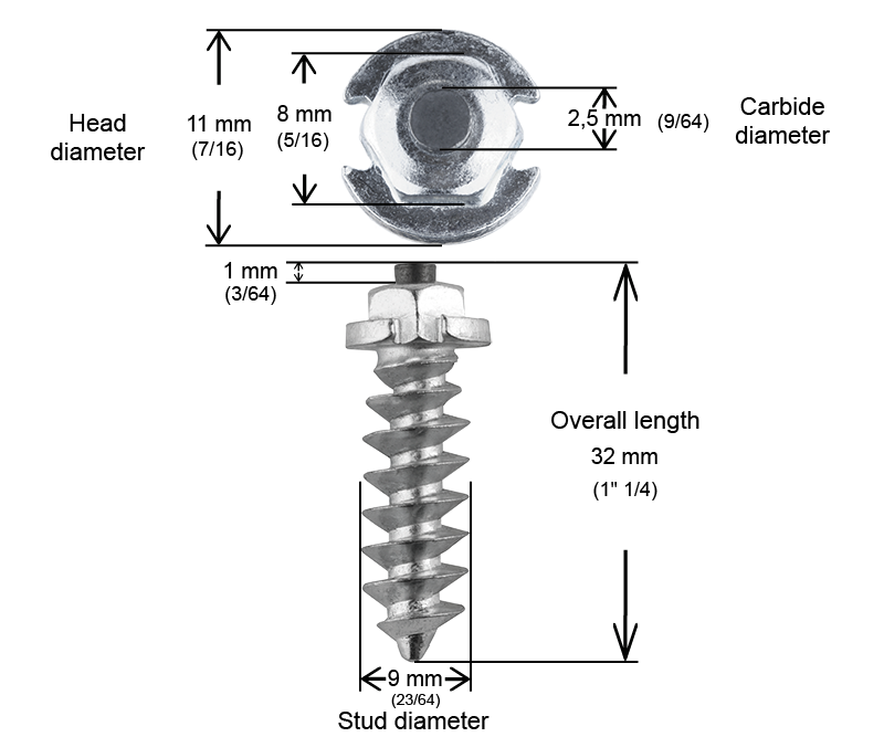 SS-30 SHOULDERED IGRIP TIRE STUDS