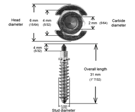 SHOULDER STUDS 32MM R - 100 / BOX