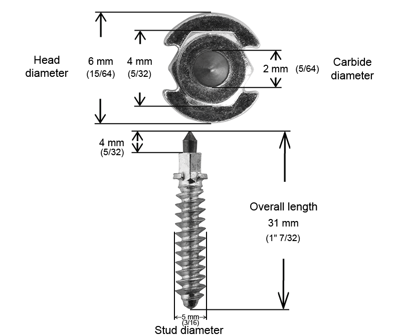 SHOULDER STUDS 32MM R - 250 / BOX