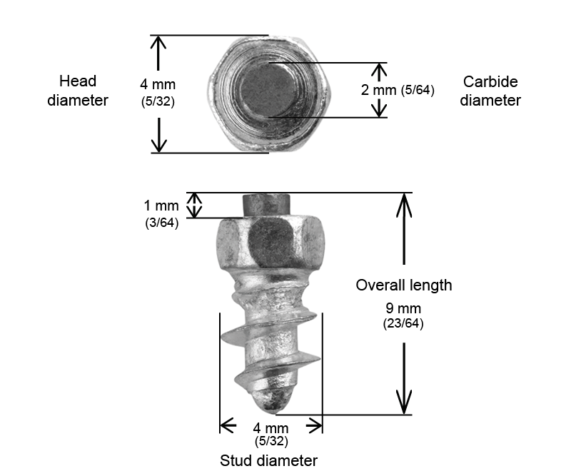 SCREW STUDS 8MM - 150/BOITE