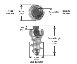 SCREW STUDS 8MM - 200/BOITE