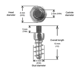 SCREW STUDS 11MM F - 200/BOX