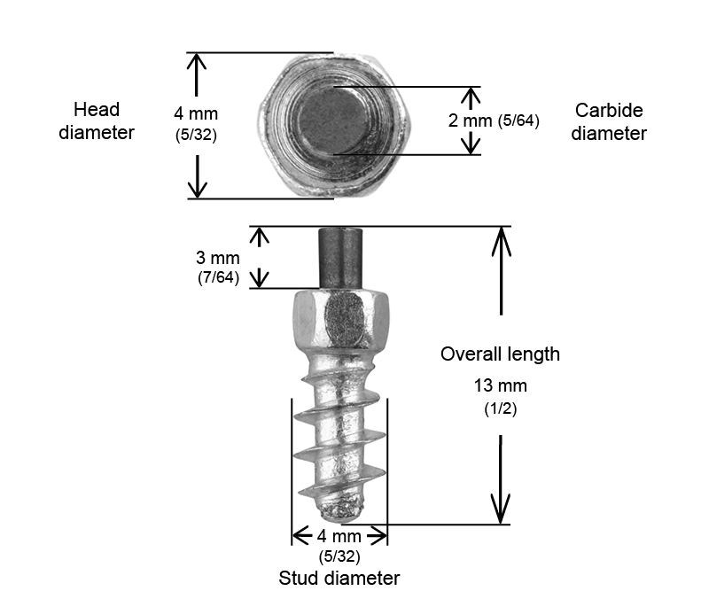 SCREW STUDS 11MM F - 200/BOX
