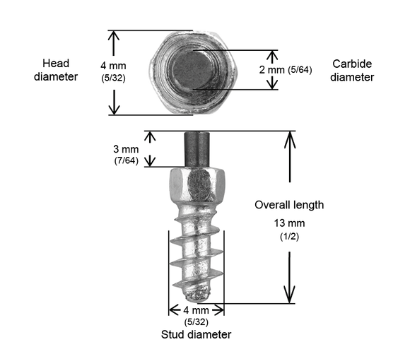 SCREW STUDS 11MM F - 150/BOX