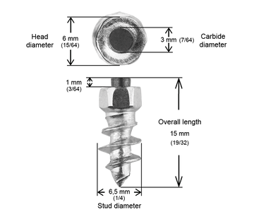 IGRIP SCREW STUDS 15MM - 1000/BOX
