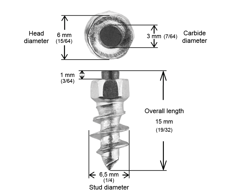 IGRIP SCREW STUDS 15MM - 1000/BOX