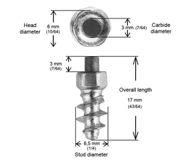 SCREW STUDS 15MM F - 150/BOX