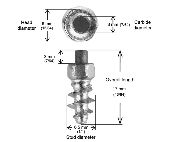 SCREW STUDS 15MM F - 200/BOX